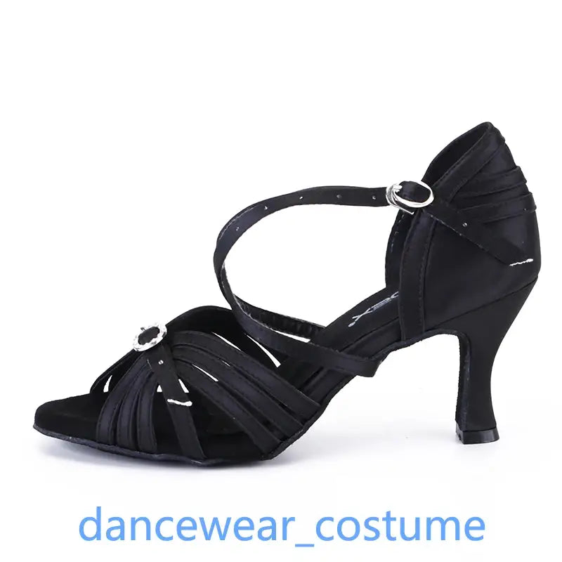 New Women Girls Prom Ballroom Latin Tango Modern Samba Rumba Salsa Dance Heels Sandals Shoes US5-9 2Colors Free Shipping