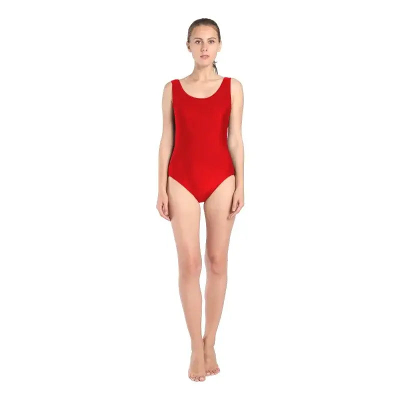 Adult Women Metallic Gymnastics Leotard – Ballet Dancewear Bodysuit in White Black Green Orange