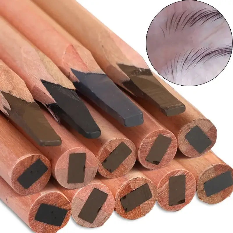 Microblading Wood Eyebrow Pencil – Smudge-Proof Long-Lasting & Natural Eyebrows Tattoo Pen