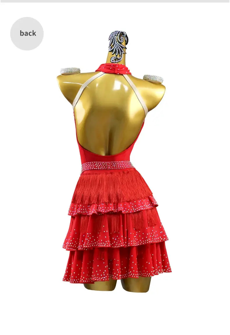 Latin Dance Dress Practice Wear – Customized Samba Suit for Women & Girls Competition