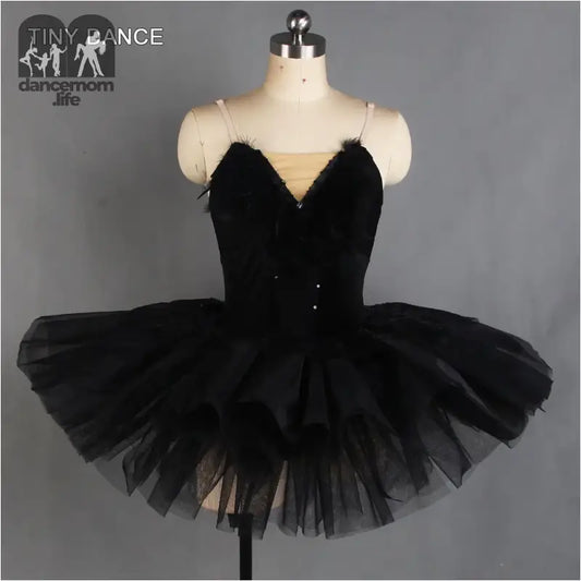 Classic black ballet tutu with a velvet bodice and layered tulle skirt.