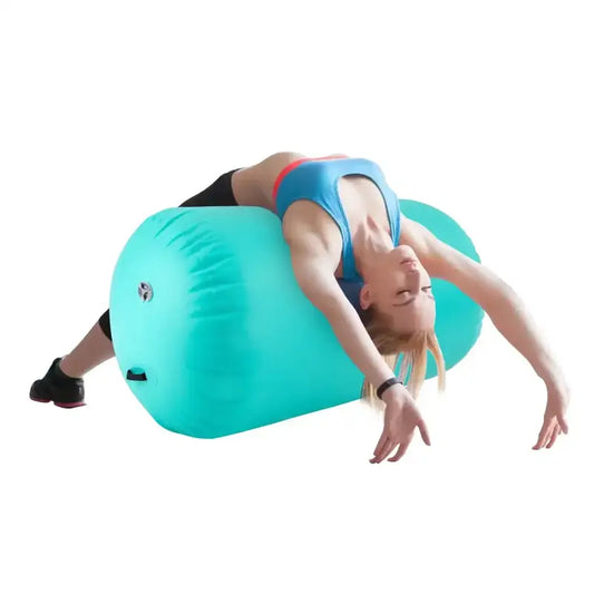 Air Roller Gymnastics Barrel Back Handspring Trainer Yoga Training Inflatable Gymnastics Tumble Mats Foldable w/ Air