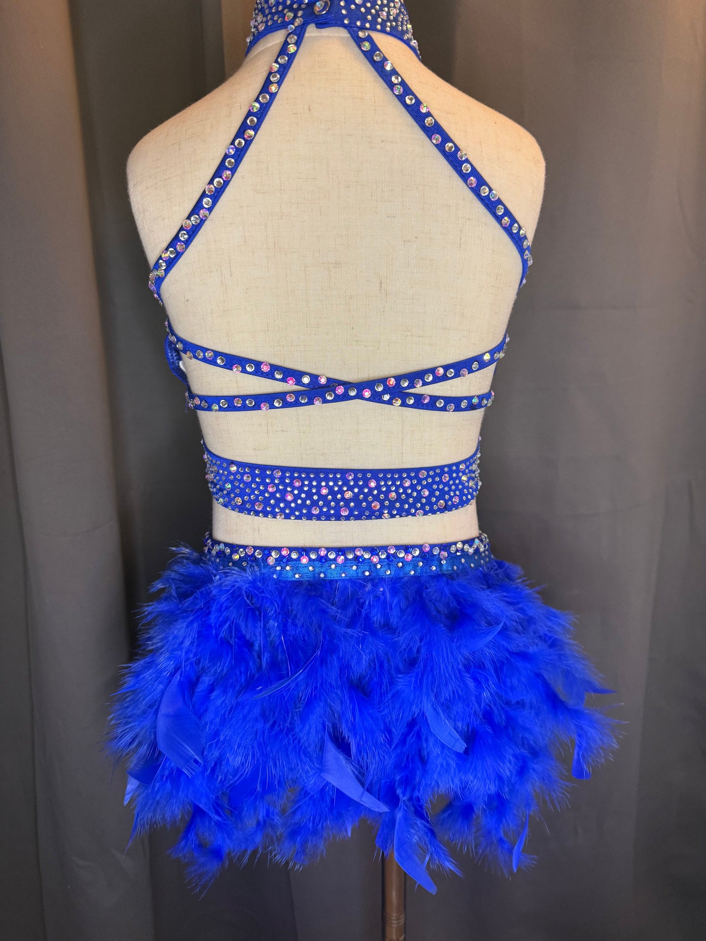 Aurora Royale – Royal Blue Jazz or Tap costume with AB & clear rhinestones