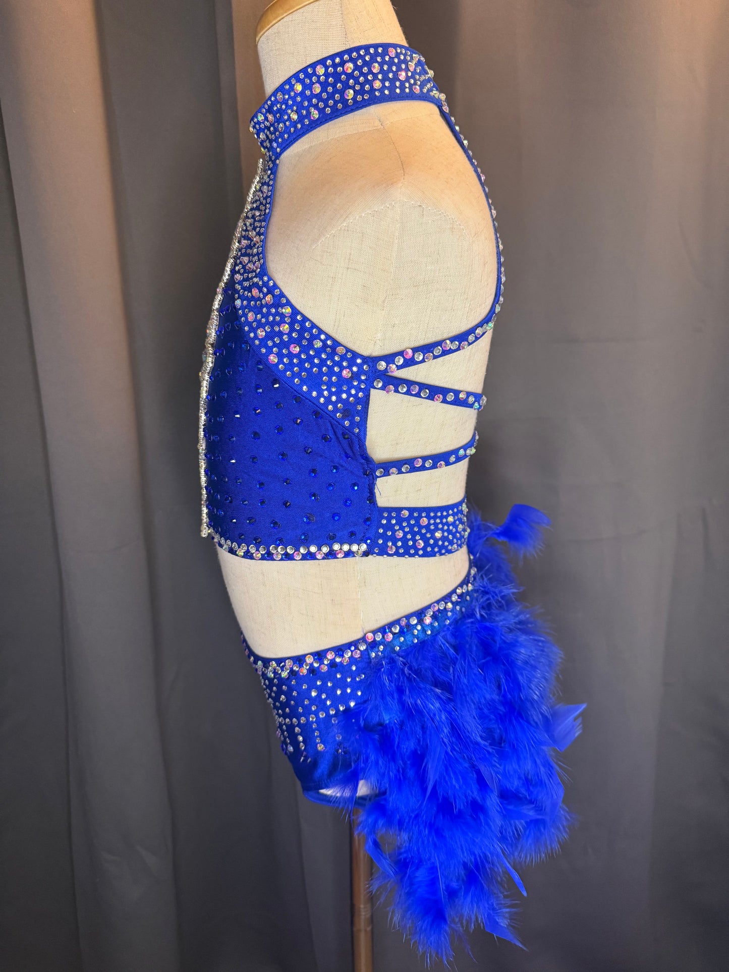 Aurora Royale – Royal Blue Jazz or Tap costume with AB & clear rhinestones