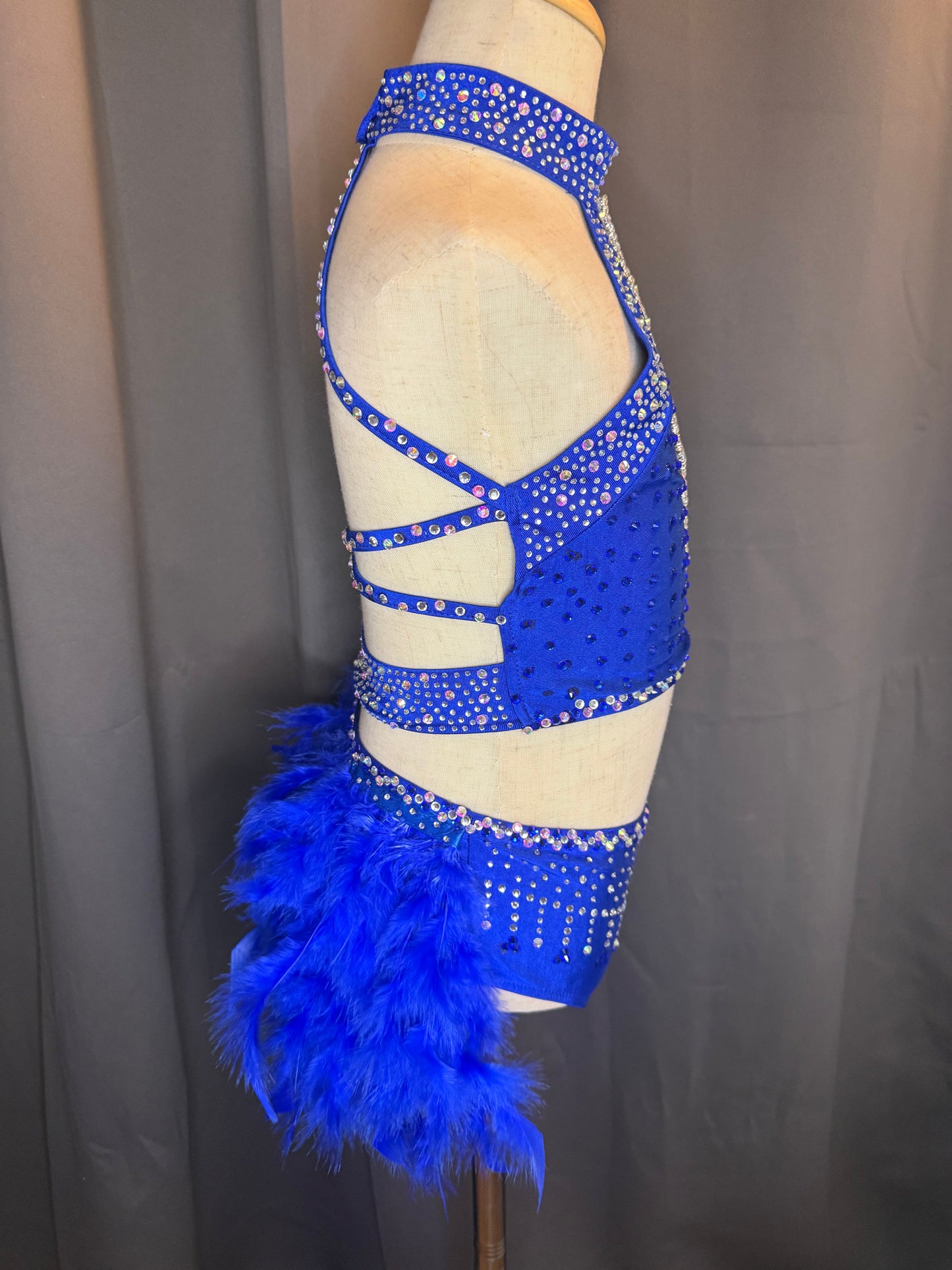 Aurora Royale – Royal Blue Jazz or Tap costume with AB & clear rhinestones