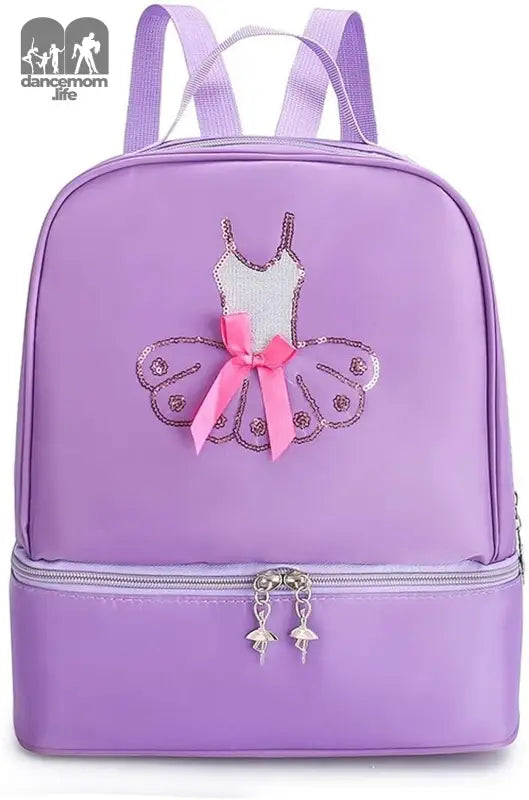 Ballet Dance Backpack for Little Girls Ballerina Purple Bag for Dance Toddler Dance Bag Gymnastics Latin Dance Yoga Tap Dance Jazz Storage Bag