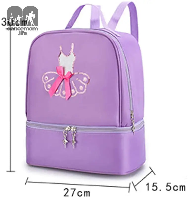 Ballet Dance Backpack for Little Girls Ballerina Purple Bag for Dance Toddler Dance Bag Gymnastics Latin Dance Yoga Tap Dance Jazz Storage Bag