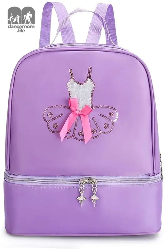 Ballet Dance Backpack for Little Girls Ballerina Purple Bag for Dance Toddler Dance Bag Gymnastics Latin Dance Yoga Tap Dance Jazz Storage Bag