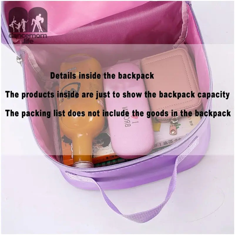 Ballet Dance Backpack for Little Girls Ballerina Purple Bag for Dance Toddler Dance Bag Gymnastics Latin Dance Yoga Tap Dance Jazz Storage Bag