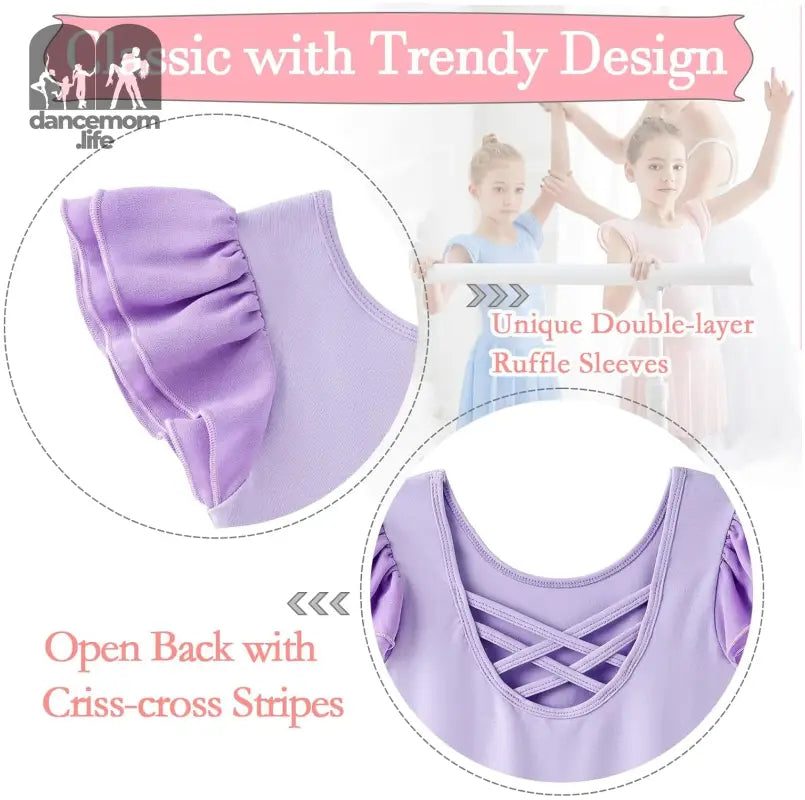 Ballet Leotards for Girls Criss-Cross Back Ballerina Outfits for Dance Gymnastics