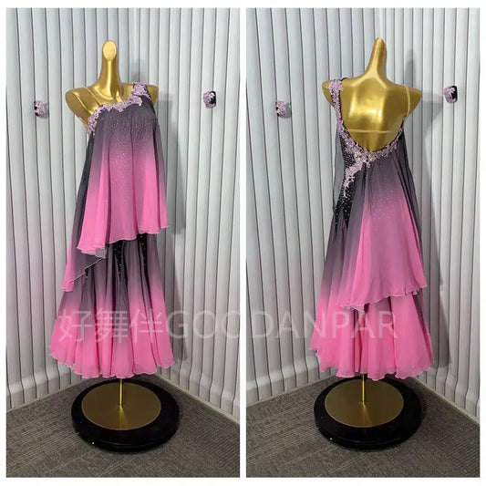 Pink and gray ombre dance dress.