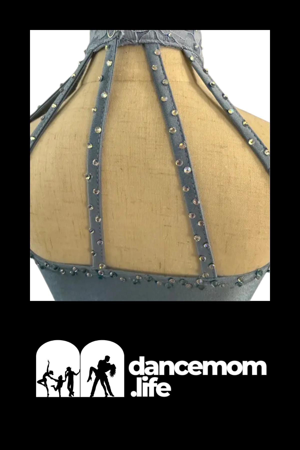 Blue Lace Flower Dance Costume | Child Small | Rhinestone Performance Dress for Lyrical & Contemporary - "Blue Blossom"