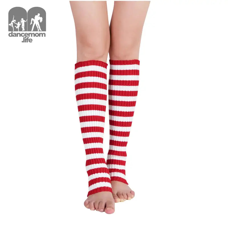 Christmas Leg Warmers for Women Winter Candy Cane Socks Legwarmers Red and White Striped Socks Accessories