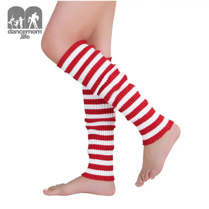 Christmas Leg Warmers for Women Winter Candy Cane Socks Legwarmers Red and White Striped Socks Accessories