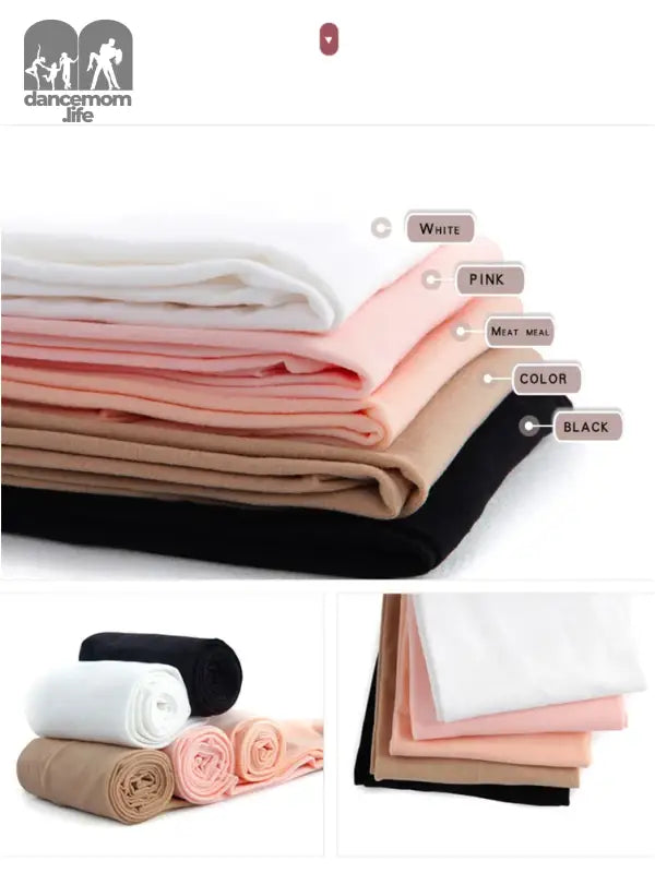 Stack of folded t-shirts in neutral and pink color tones.