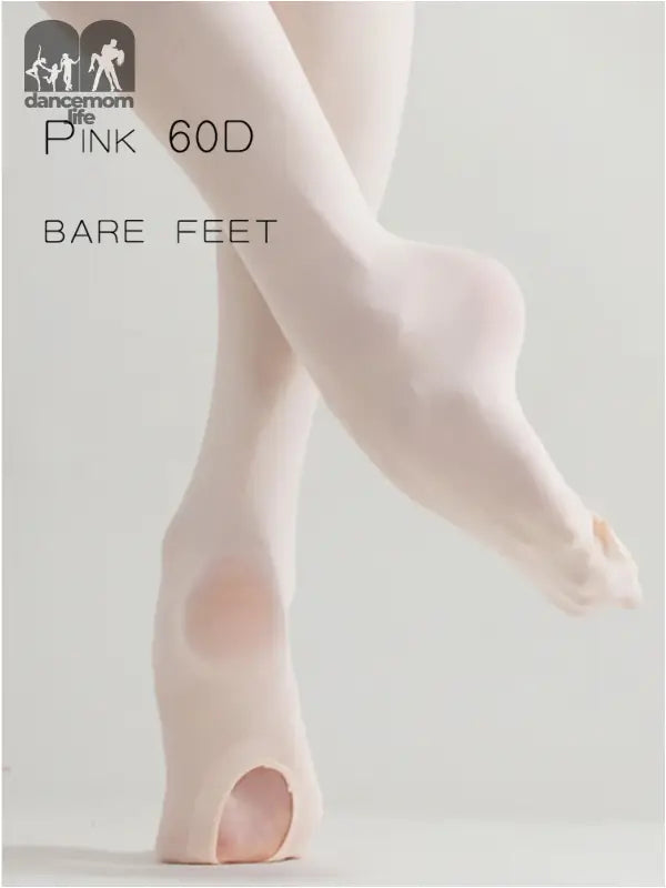 Pink ballet tights with holes in the feet.