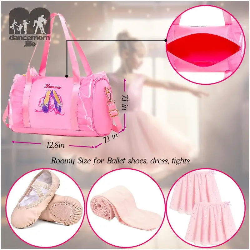 Cute Ballet Dance Bag Princess Backpack Pink Shoulder Bag Girls