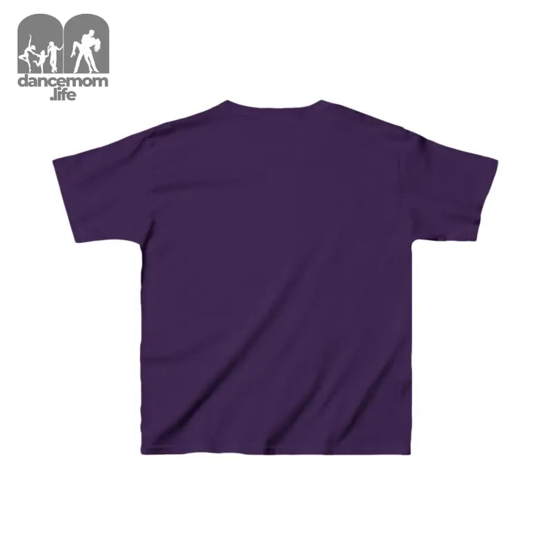 Purple short-sleeved t-shirt.