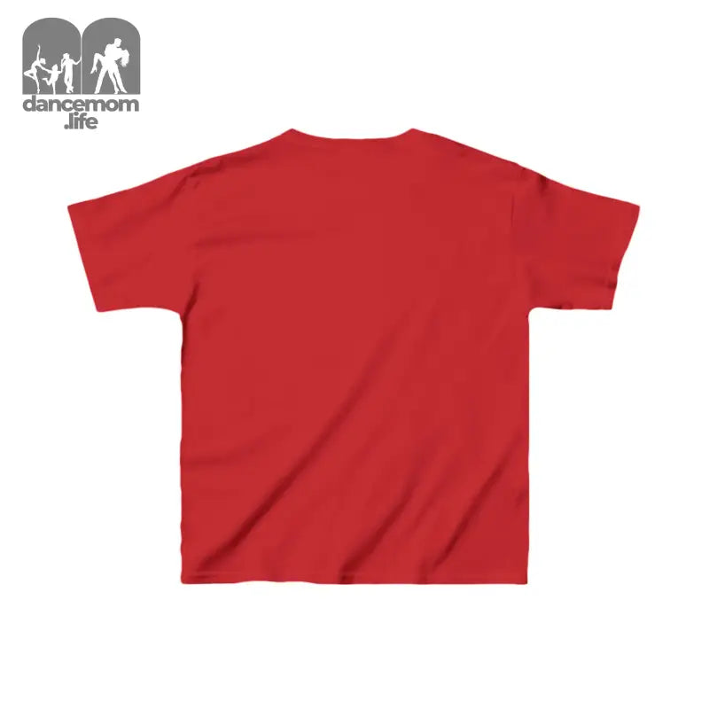 Red short-sleeved t-shirt.