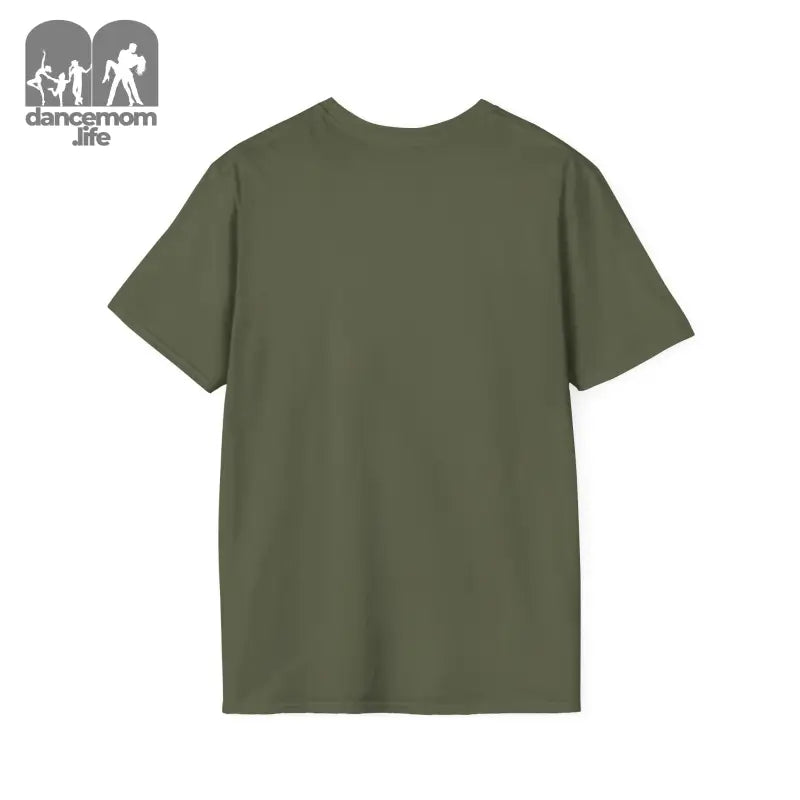 Olive green crew neck t-shirt.