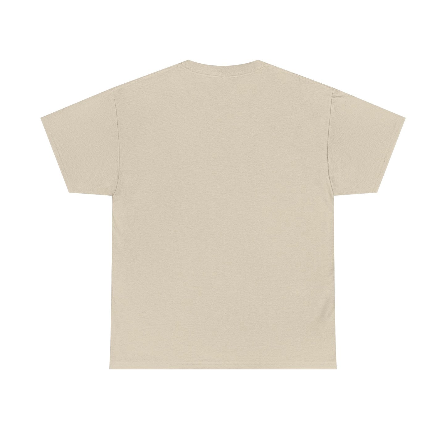 Beige short-sleeved t-shirt with a simple, minimalist design.