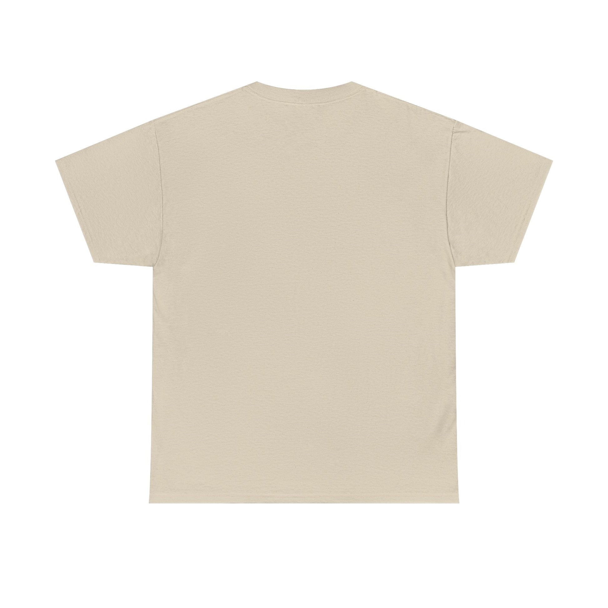 Beige short-sleeved t-shirt with a simple, minimalist design.