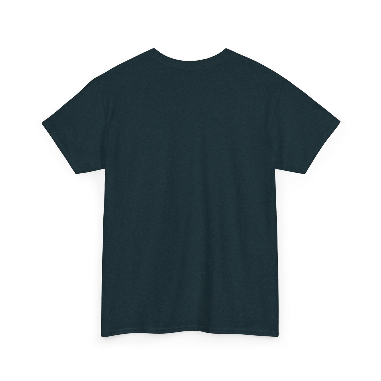 Dark navy blue short-sleeved t-shirt with a classic crew neck and smooth, solid fabric.