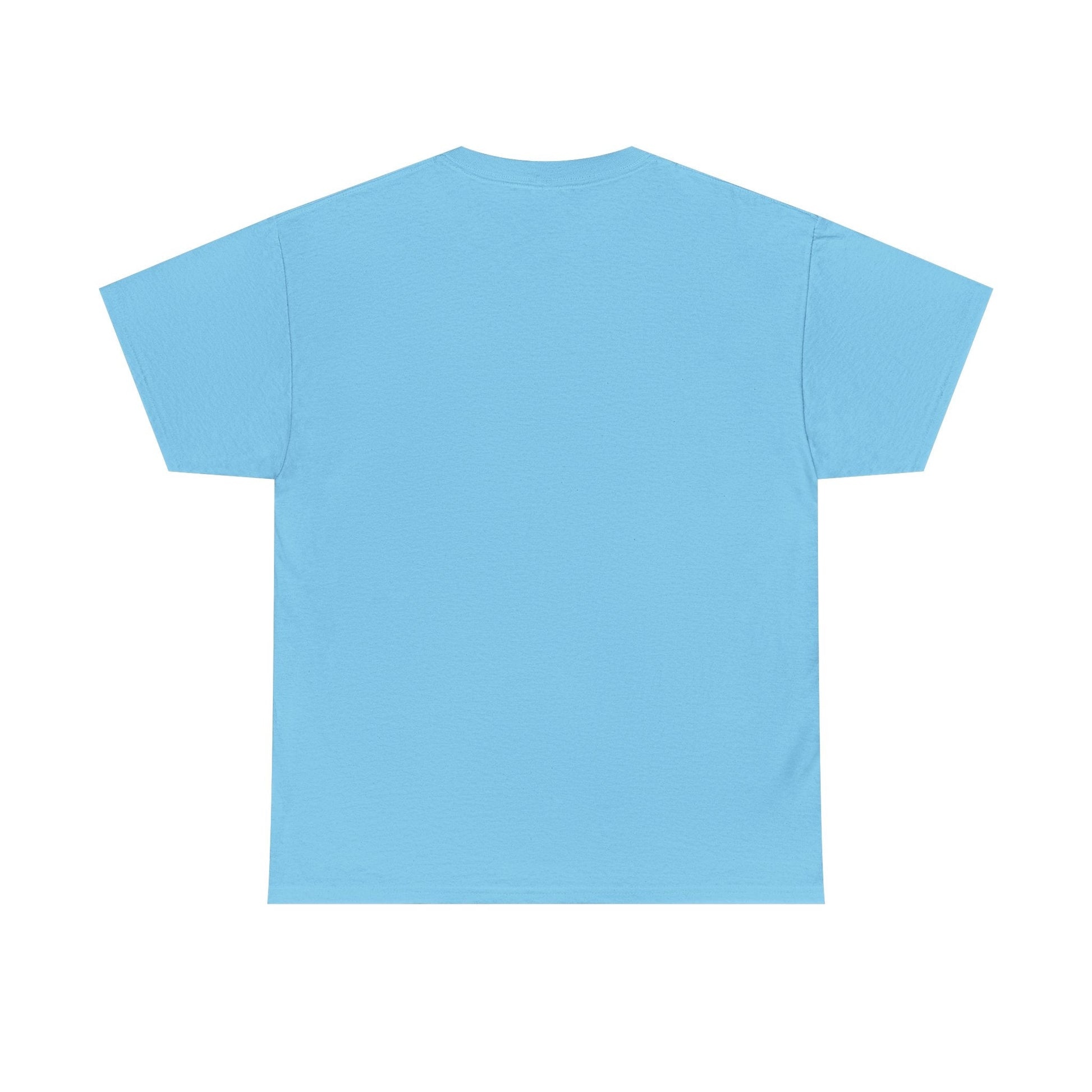 Light blue short-sleeved t-shirt with a simple, solid color and classic crew neck design.