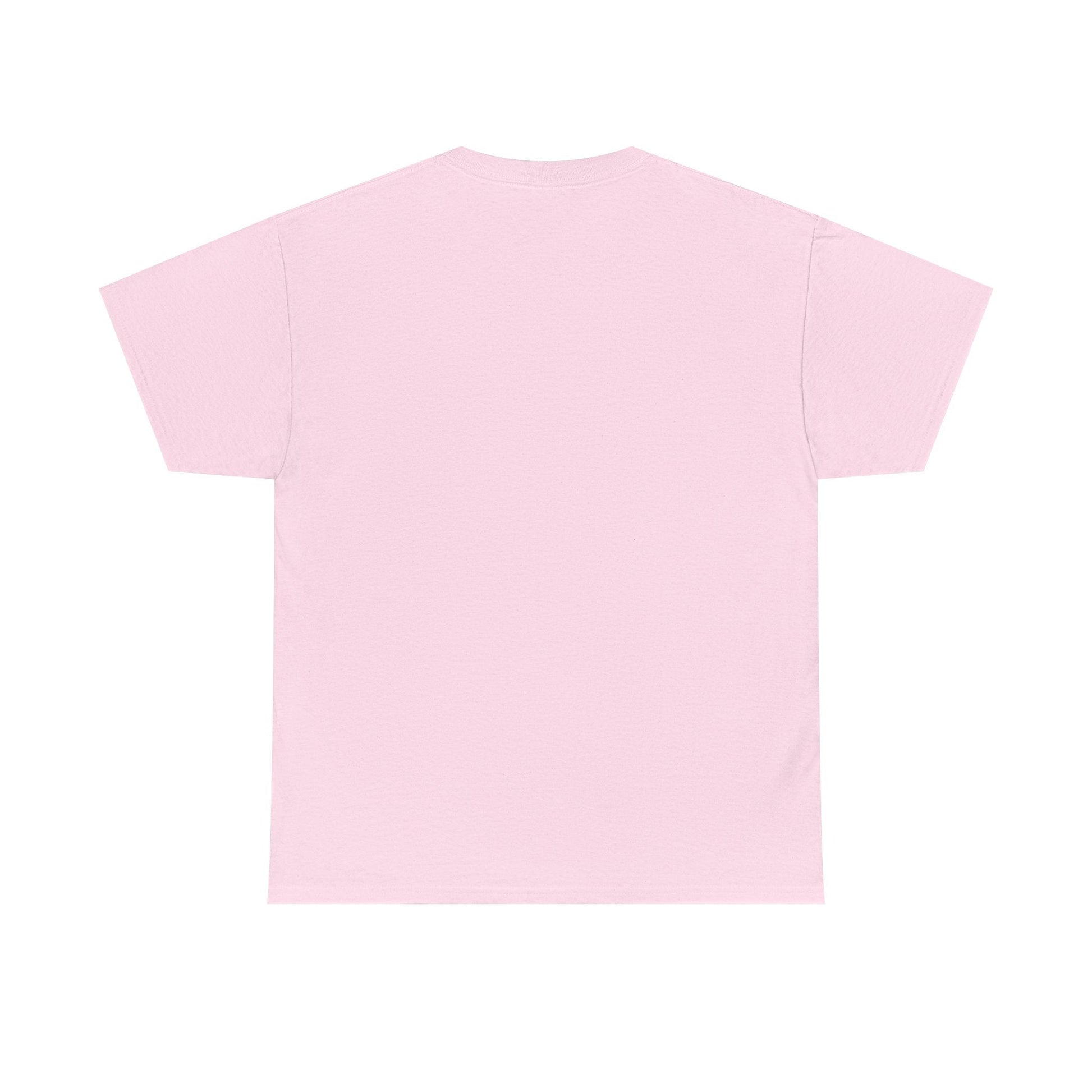 A soft pink, plain short-sleeved t-shirt with a simple crew neck design.