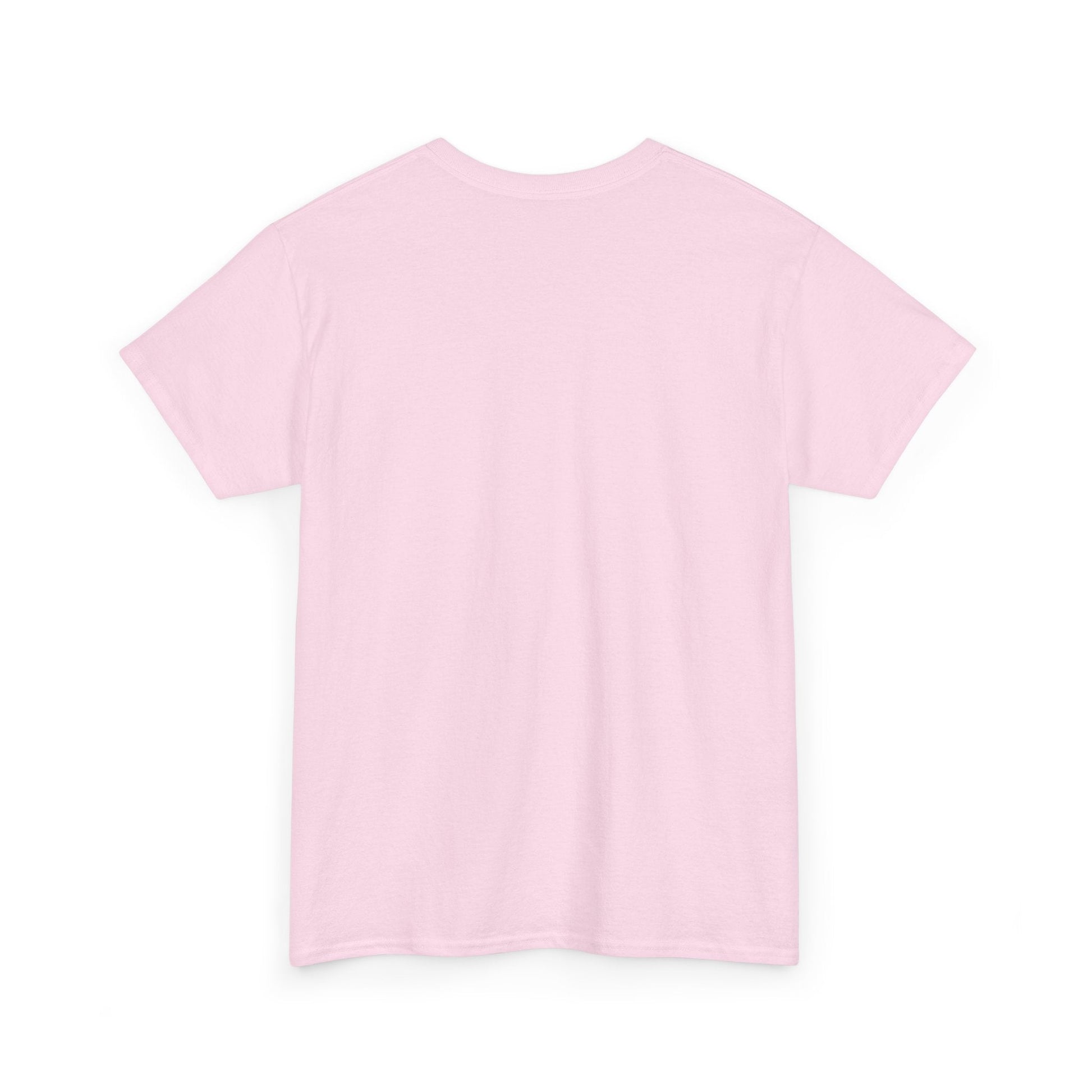 A soft pink, plain cotton t-shirt with a simple crew neck and short sleeves.