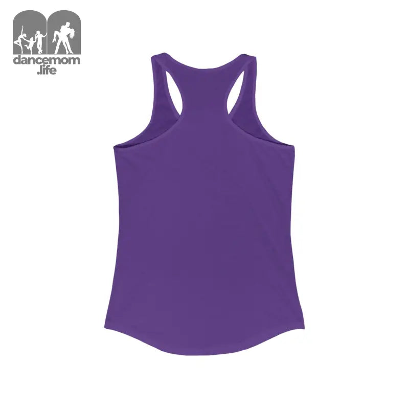 Purple racerback athletic tank top.