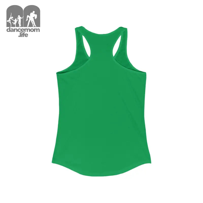 Green racerback athletic tank top.