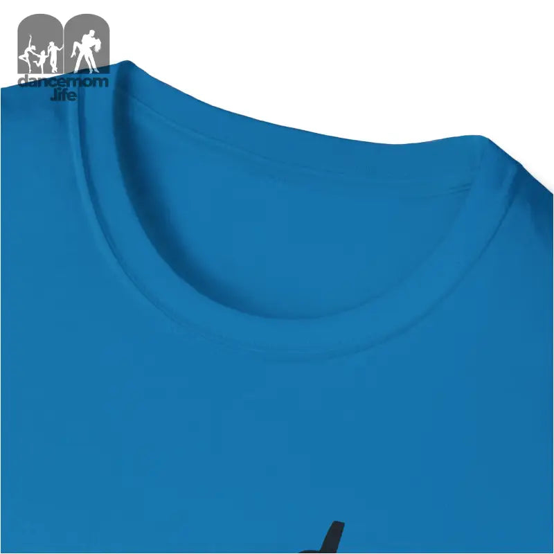 Blue t-shirt with a crew neckline.