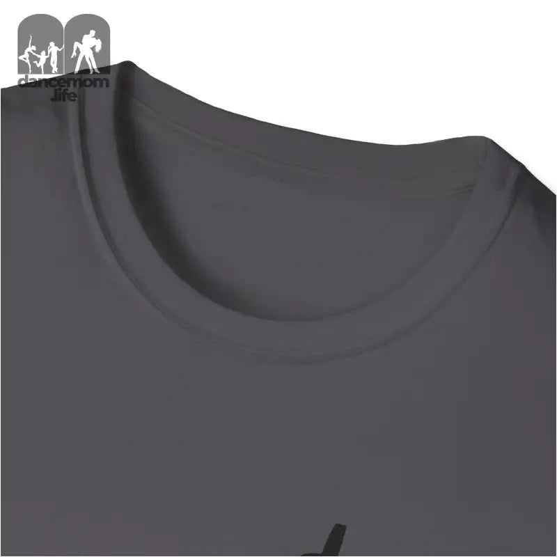 Gray crew neck t-shirt collar.