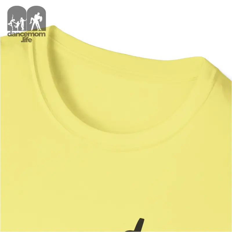 Yellow t-shirt with a round neckline.