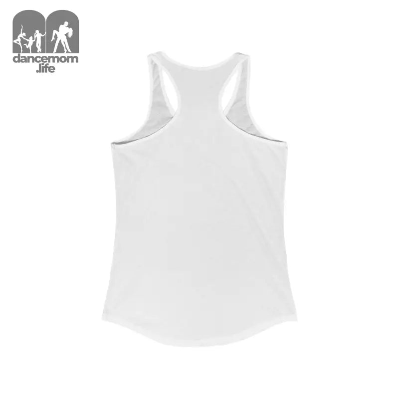 White sleeveless athletic tank top with a racerback design.