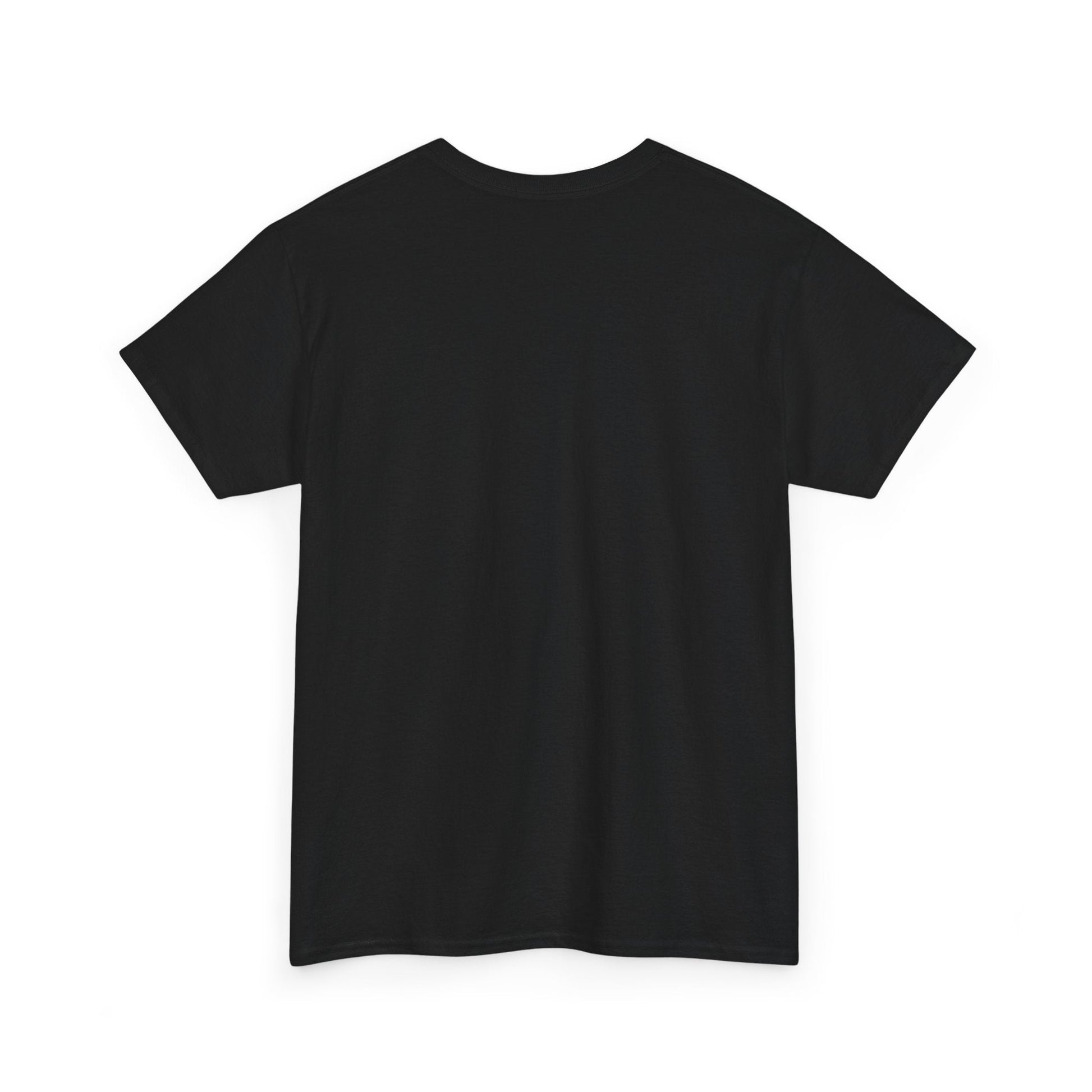 Black short-sleeved t-shirt with a simple crew neck design.