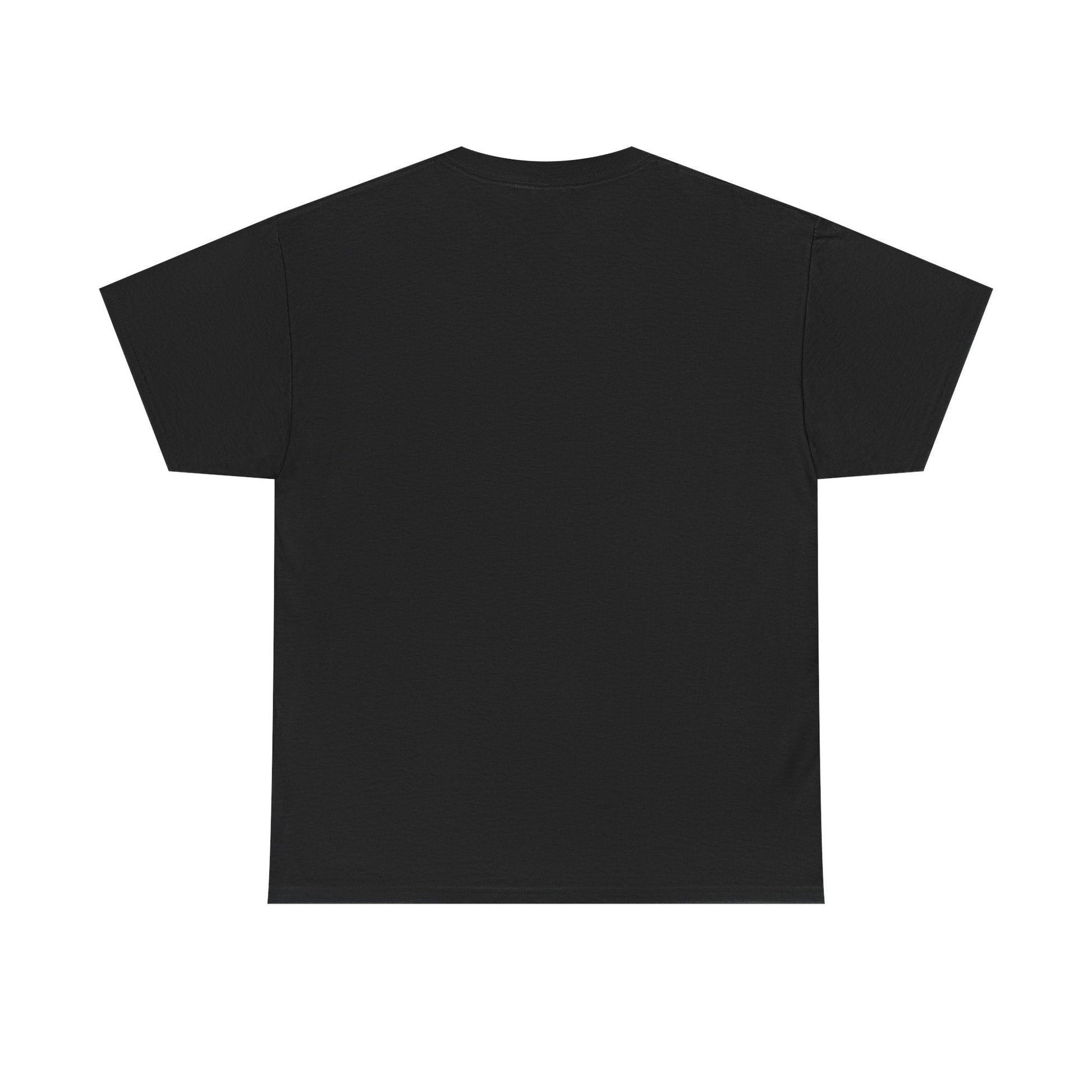 Black short-sleeved t-shirt with a plain back design.