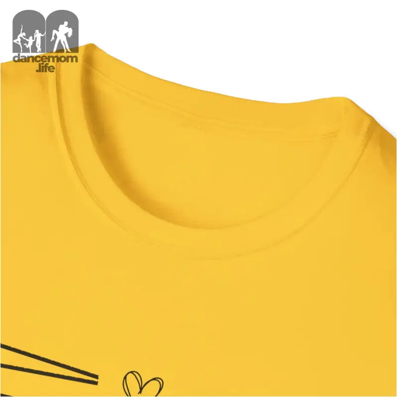 Yellow t-shirt with part of a graphic design visible on the front.