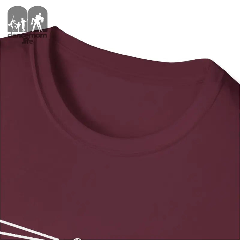 Burgundy colored t-shirt or sweatshirt with white trim detail.