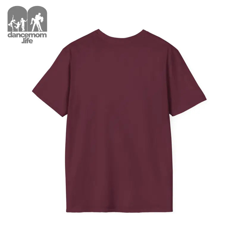 Burgundy cotton t-shirt with short sleeves.