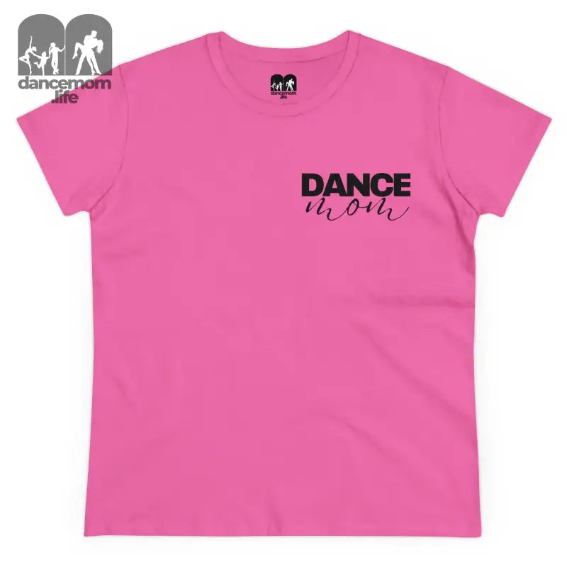 Pink t-shirt with ’DANCE’ text printed in black on the front.