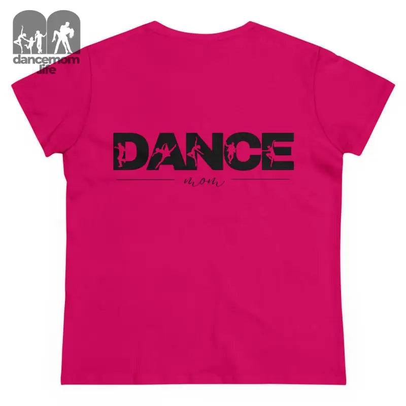 Hot pink t-shirt with ’DANCE’ printed in black text on the back.