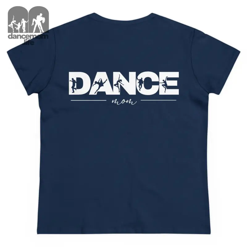 Navy blue t-shirt with ’DANCE’ printed in white letters on the back.