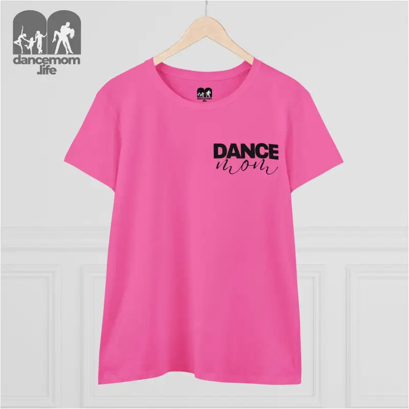 Pink t-shirt with ’DANCE’ text printed on the front.