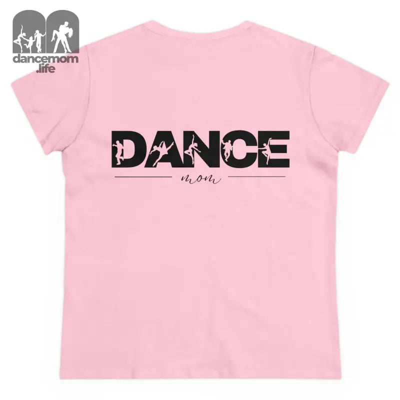 Pink t-shirt with ’DANCE’ text printed in black on it.