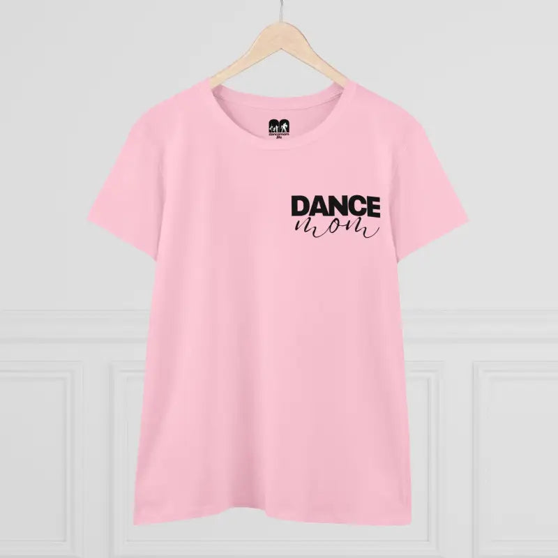 Pink t-shirt with ’DANCE’ text printed on the front.