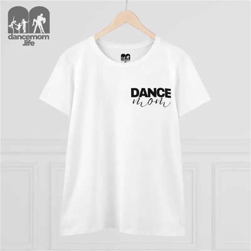 White t-shirt with ’DANCE’ text printed on the front.