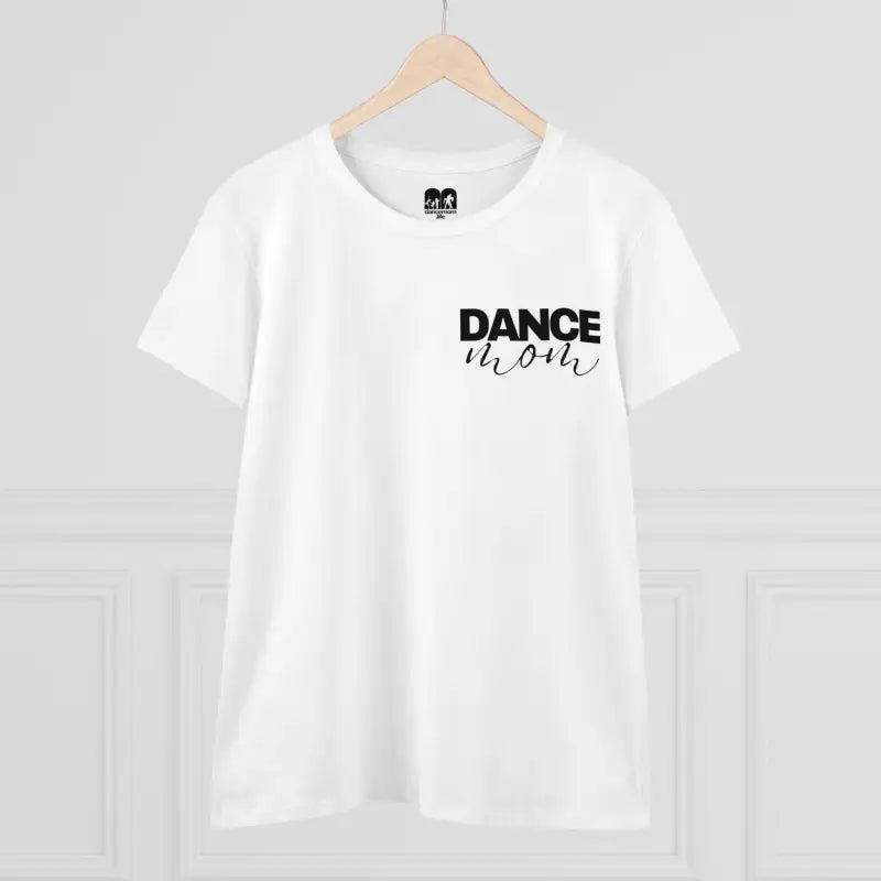 White t-shirt with ’DANCE’ text printed on the front.