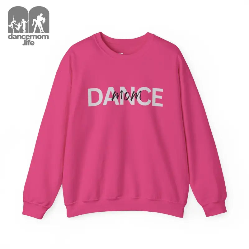 Hot pink sweatshirt with ’DANCE’ text printed across the front.